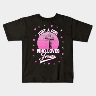 Jesus Shirt | Just A Girl Who Loves Jesus | Christian T-Shirt | Bible Verse Shirt | Christmas Lover Shirt | Christian Gift Shirt Kids T-Shirt